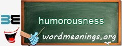 WordMeaning blackboard for humorousness